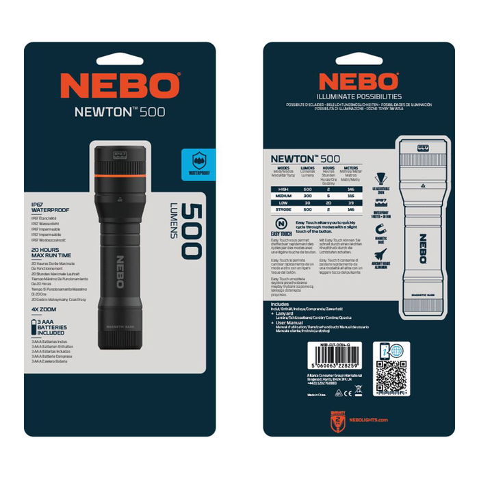 Nebo Linterna Táctica Newton 500, 4 Modos de Luz, Zoom X4, IP67, Aluminio, 500 Lúmenes Nebo Linterna Táctica Newton 500, 4 Modos de Luz, Zoom X4, IP67, Aluminio, 500 Lúmenes