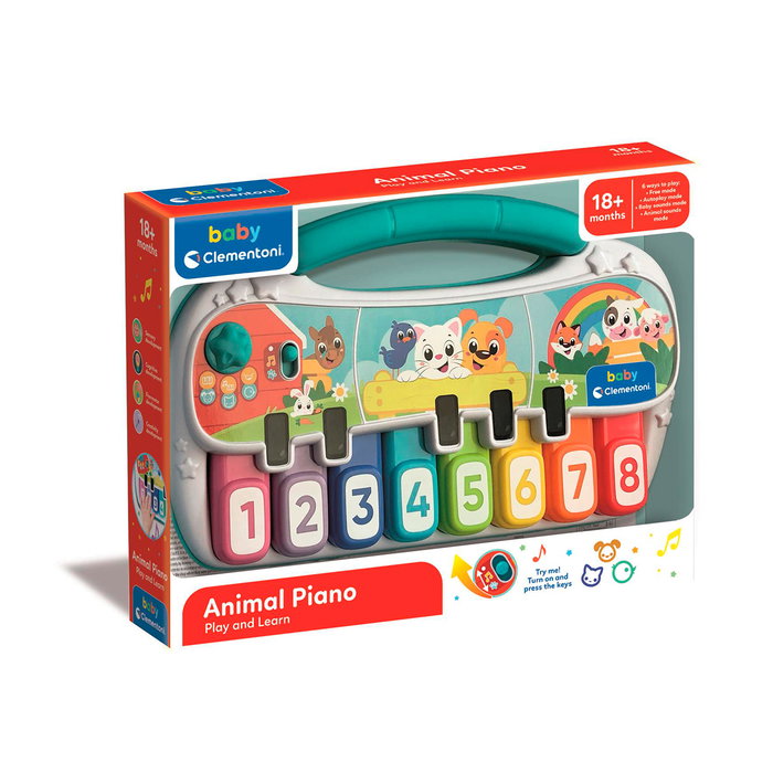 Clementoni Piano De Los Animales 17901 - Piano Musical Educativo con 3 Modos de Juego para Bebés +18 Meses