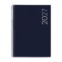 MIQUELRIUS Agenda Anual 2027 Basic City Espiral Tapa PP Plus Marino