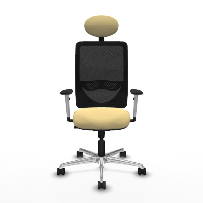 PIQUERAS Y CRESPO Silla de oficina Zulema con mecanismo Sincro, Crema y Negro PIQUERAS Y CRESPO Silla de oficina Zulema con mecanismo Sincro, Crema y Negro