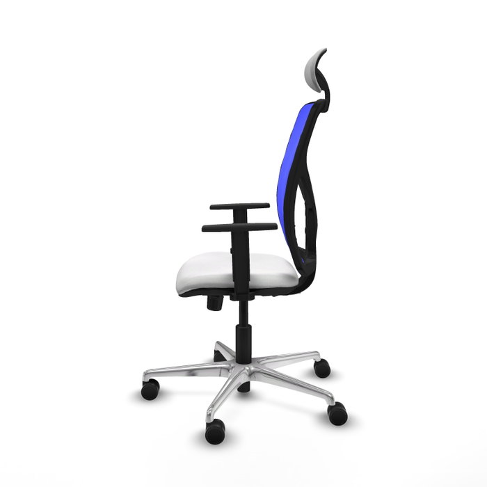 PIQUERAS Y CRESPO Silla de oficina Motilla con mecanismo Sincro, Blanco y Azul