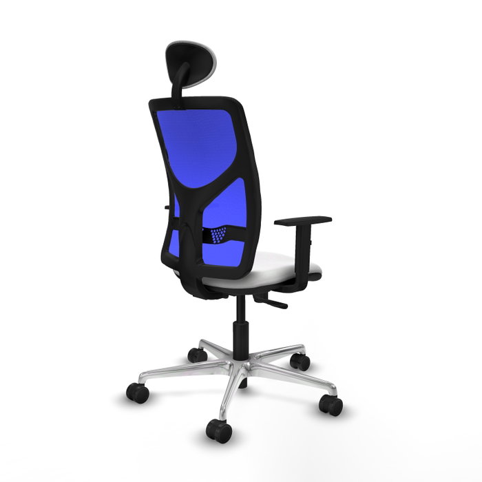 PIQUERAS Y CRESPO Silla de oficina Motilla con mecanismo Sincro, Blanco y Azul