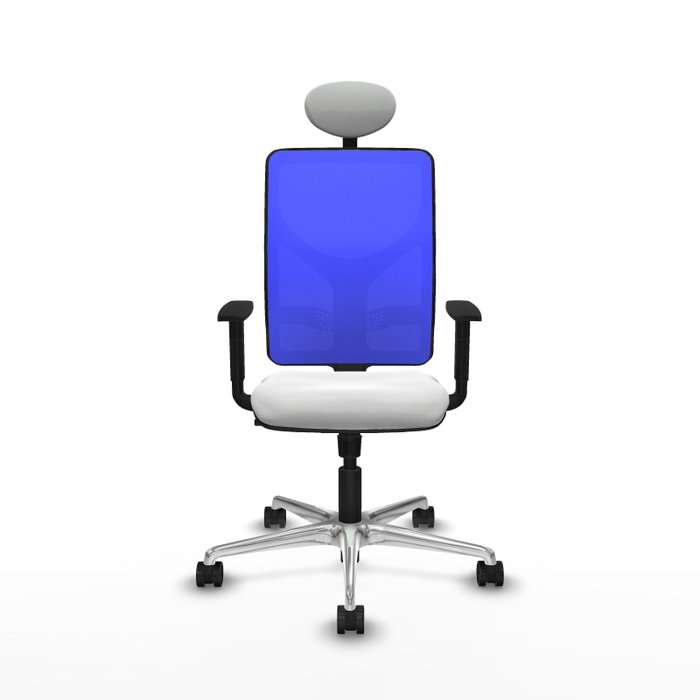PIQUERAS Y CRESPO Silla de oficina Motilla con mecanismo Sincro, Blanco y Azul