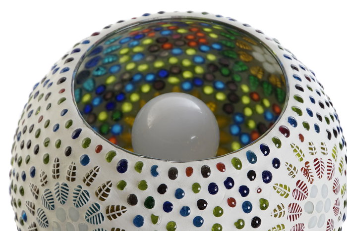 Lampara Sobremesa Shabby DKD Home Decor Multicolor Blanco 18 x 15 x 18 cm