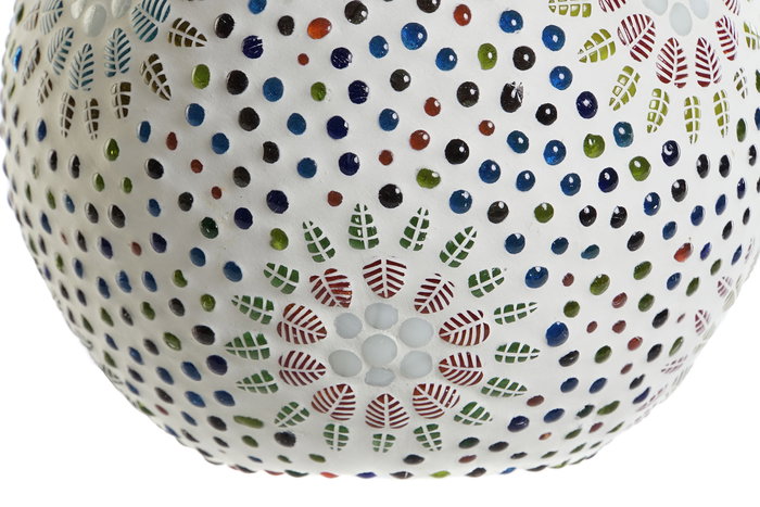 Lampara Sobremesa Shabby DKD Home Decor Multicolor Blanco 18 x 15 x 18 cm