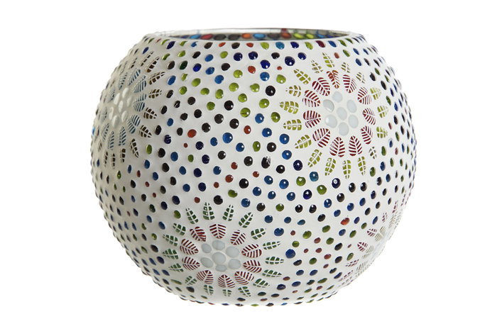 Lampara Sobremesa Shabby DKD Home Decor Multicolor Blanco 18 x 15 x 18 cm