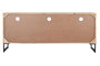 DKD Home Decor Mueble TV Alpino Natural Negro Mango y Metal 150x40x65 cm con 4 Cajones