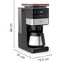 Krups KT8428 Cafetera de Filtro Grind Aroma XL Thermo, Molinillo Integrado para Granos de Café, Capacidad 1.25L, 15 Tazas, 1000W, Negro, Control Táctil
