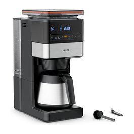Krups KT8428 Cafetera de Filtro Grind Aroma XL Thermo, Molinillo Integrado para Granos de Café, Capacidad 1.25L, 15 Tazas, 1000W, Negro, Control Táctil