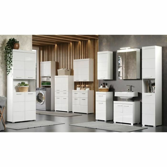 Trendteam Mueble de baño alto AMANDA - 2 puertas - Blanco