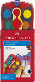Acuarelas Faber-Castell Connector Estuche De 12 Colores + Blanco