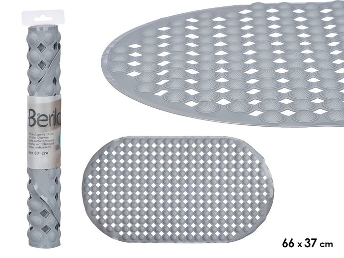 Berilo Antideslizante Ducha Gris 66 x 37 cm Plástico PVC (Set de 12) Berilo Antideslizante Ducha Gris 66 x 37 cm Plástico PVC (Set de 12)
