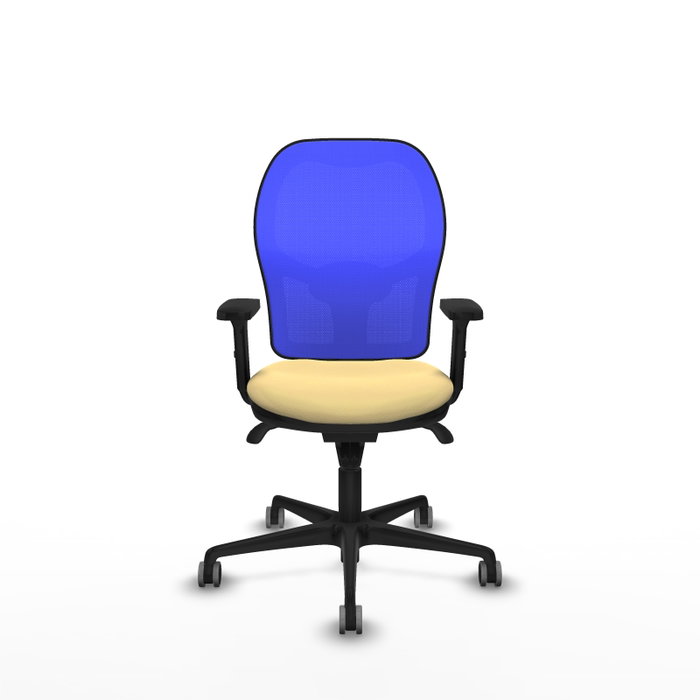 PIQUERAS Y CRESPO Silla de oficina Jorquera con mecanismo Sincro, Crema y Azul PIQUERAS Y CRESPO Silla de oficina Jorquera con mecanismo Sincro, Crema y Azul