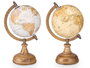 Giftdecor Globo Terráqueo 12.5 cm de Diámetro, Modelo Mate en Madera, Plástico y Hierro, Color Multicolor - Surtidos Aleatorios (Set de 12)