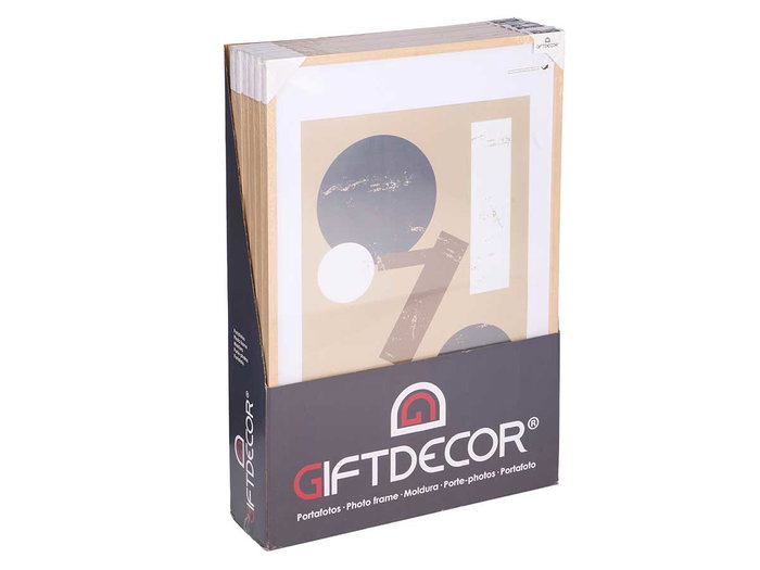 Giftdecor Portafoto Pared Madera Paspartú Natural 50 x 70 cm (Set de 6)