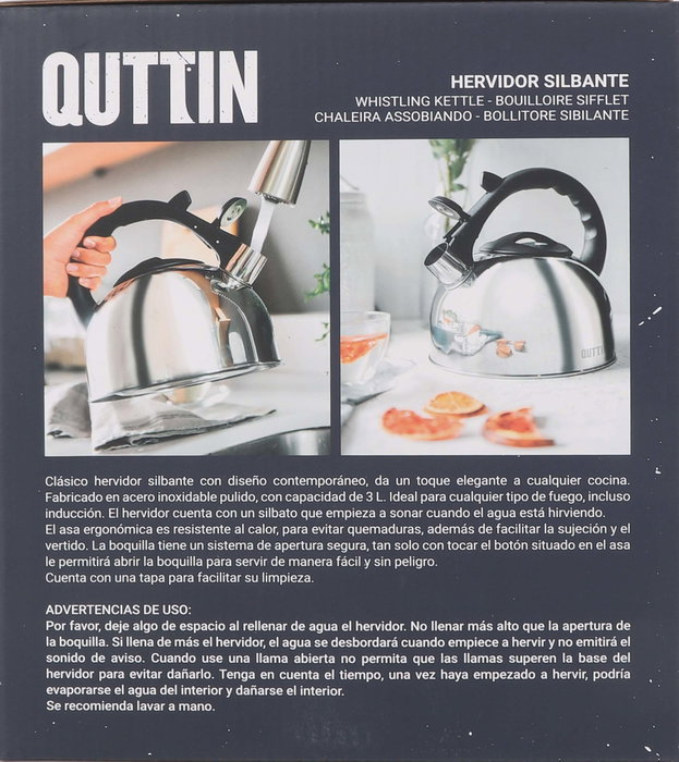 Quttin Hervidor Silbante 3 Lt (Pack de 6 Unidades) inevitable