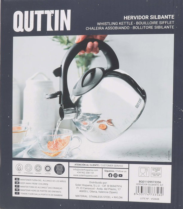 Quttin Hervidor Silbante 3 Lt (Pack de 6 Unidades) inevitable
