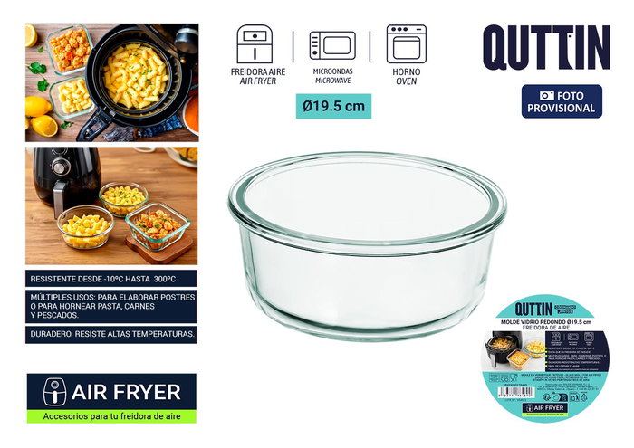 Quttin Molde Vidrio Redondo Airfryer 19.5 cm (12 Unidades) Quttin Molde Vidrio Redondo Airfryer 19.5 cm (12 Unidades)