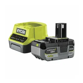Ryobi Kit Batería 18V ONE+ Lithium+ 4.0Ah y Cargador RC18120-140X, compatible todas herramientas ONE+ 18V