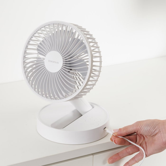 Taurus FoldGo Ventilador de Sobremesa 15cm 36W con Batería de 12h y 7 Aspas Taurus FoldGo Ventilador de Sobremesa 15cm 36W con Batería de 12h y 7 Aspas