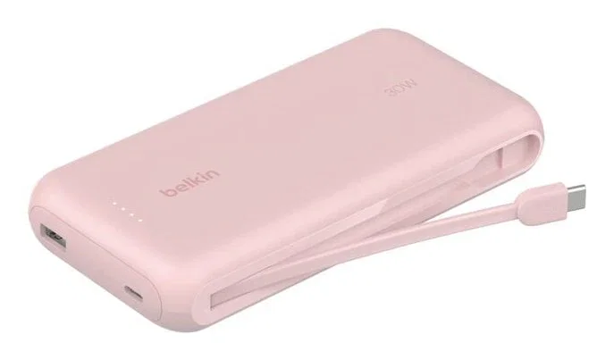 Belkin BoostCharge Power Bank 20000mAh Rosa, Carga Rápida Power Delivery 30W, USB-C, con cable, BPB024HQPK