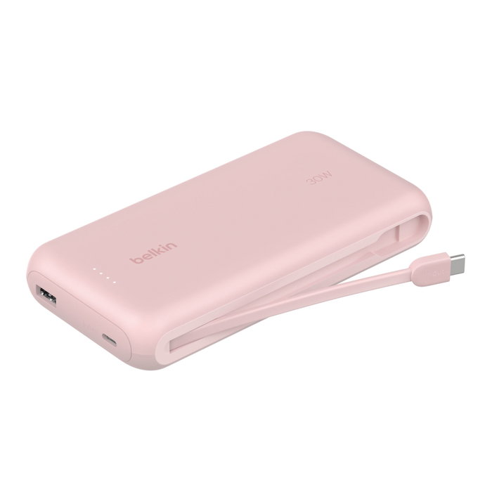 Belkin BoostCharge 20000 mAh Rosa con cable USB-C integrado Belkin BoostCharge 20000 mAh Rosa con cable USB-C integrado