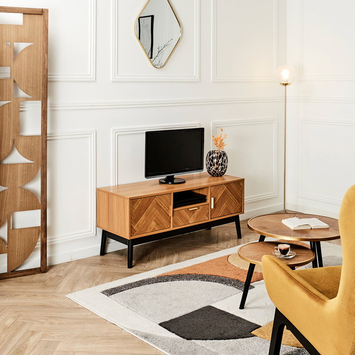Home Deco Factory Lounge Mueble TV 110x40 cm con Cajones y Puertas para TV