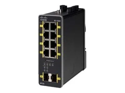 Cisco IE-1000-8P2S-LM Switch Industrial Gestionado Gigabit Ethernet - 8 Puertos 10/100/1000 PoE+, 2 SFP (Uplink), Montaje en Rail DIN