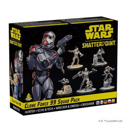 Atomic Mass Games - Star Wars Shatterpoint Expansión Pack Clone Force 99 Squad (SWP38) - Juego de Miniaturas con Hunter, Tech, Crosshair, Wrecker y Echo