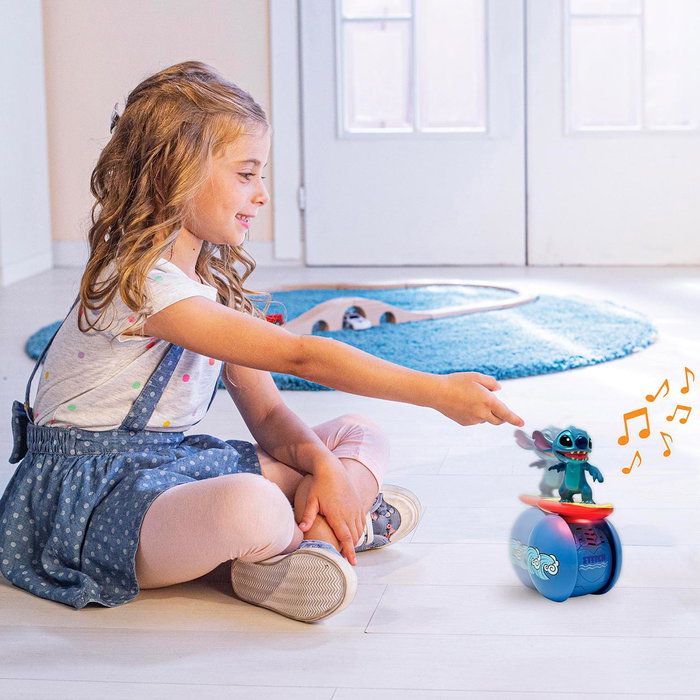 Lexibook Robot Interactivo Stitch Surfista Disney con Equilibrio Permanente, Efectos de Luz y Sonido