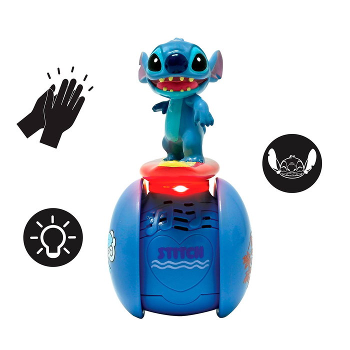 Lexibook Robot Interactivo Stitch Surfista Disney con Equilibrio Permanente, Efectos de Luz y Sonido