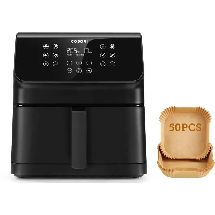 Cosori Premium II Chef Edition Freidora de Aire Caliente 6.2L, 1700W, 12 Programas (Freír, Asar, Hornear, Deshidratar), Color Negro