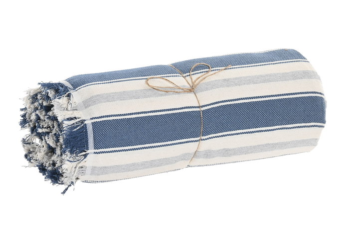 DKD Home Decor Plaid Azul Gris 260 x 230 cm Algodon reciclado DKD Home Decor Plaid Azul Gris 260 x 230 cm Algodon reciclado