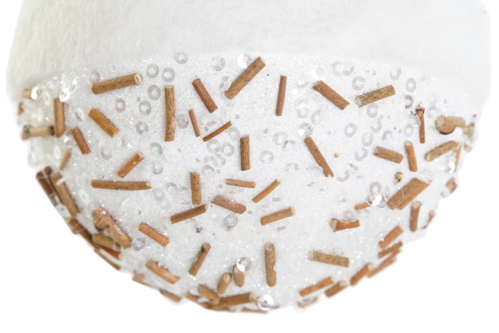 DKD Home Decor Bola Decoración Blanco Plateado Marrón 10 x 10 x 10 cm (36 Unidades)