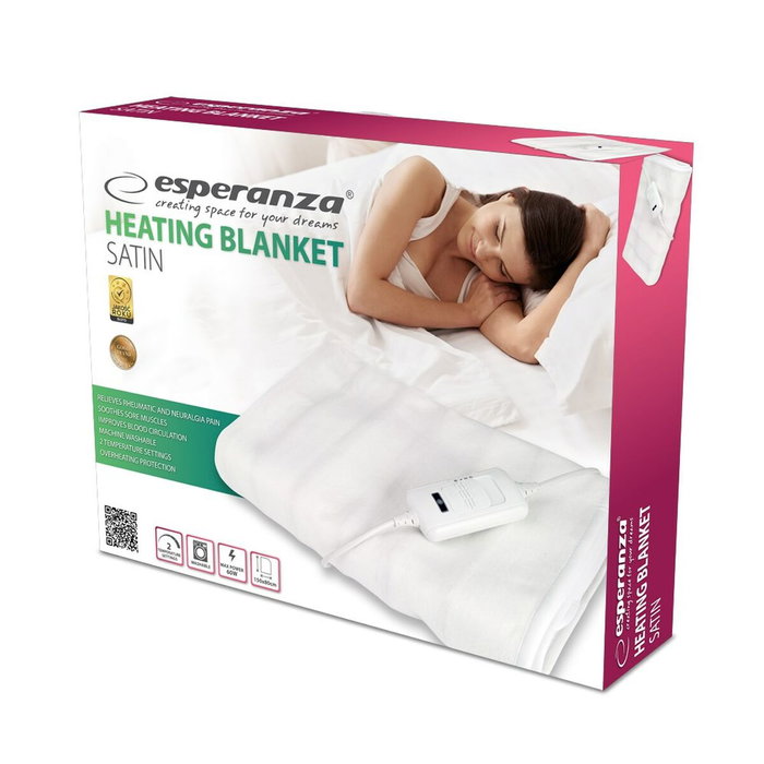 Esperanza ehb002 satin - electric blanket 150x80 cm white