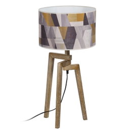 Ixia Lámpara de mesa natural tejido-madera 33 x 33 x 67 cm