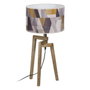 Ixia Lámpara de mesa natural tejido-madera 33 x 33 x 67 cm