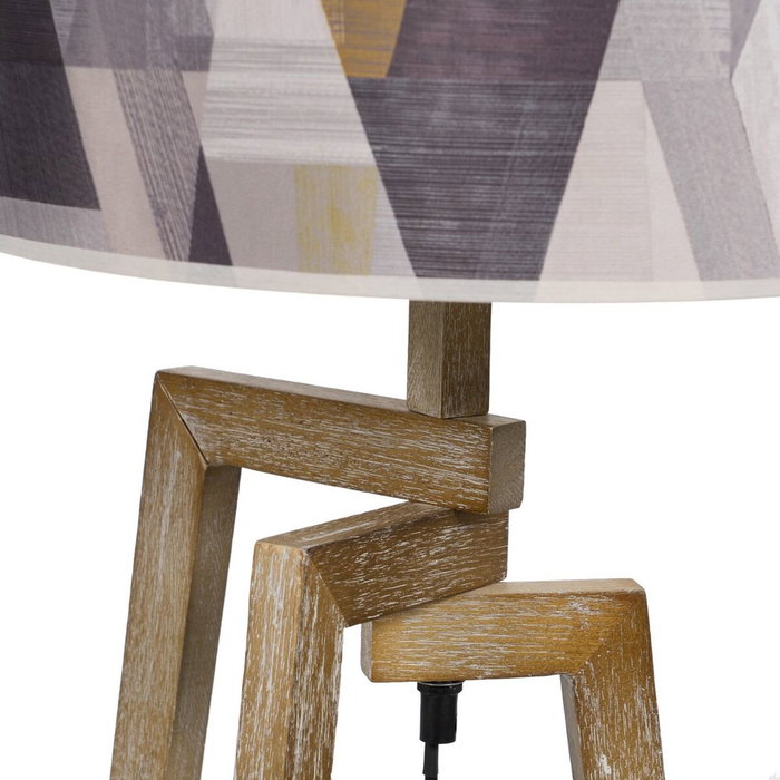 Ixia Lámpara de mesa natural tejido-madera 33 x 33 x 67 cm