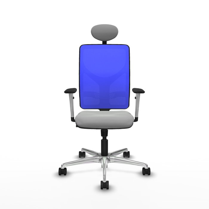 PIQUERAS Y CRESPO Silla de oficina Motilla con mecanismo Sincro, Gris claro y Azul