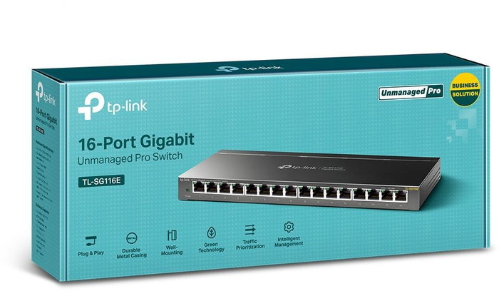 TP-Link TL-SG116E Switch 16 Puertos Gigabit Negro