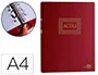 Liderpapel Libro de Actas DIN A4 con 30 Anillas, 100 Hojas Movibles Taladradas y Numeradas, Color Burdeos