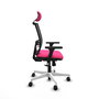 PIQUERAS Y CRESPO Silla de oficina Yunquera con mecanismo Sincro, Rosa y Negro