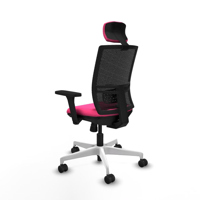 PIQUERAS Y CRESPO Silla de oficina Yunquera con mecanismo Sincro, Rosa y Negro