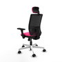 PIQUERAS Y CRESPO Silla de oficina Yunquera con mecanismo Sincro, Rosa y Negro