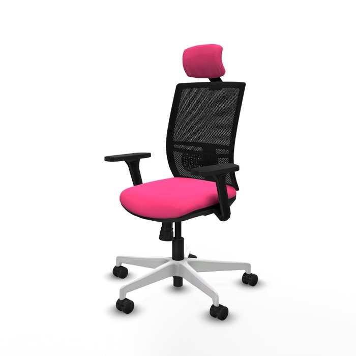 PIQUERAS Y CRESPO Silla de oficina Yunquera con mecanismo Sincro, Rosa y Negro
