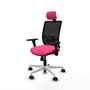 PIQUERAS Y CRESPO Silla de oficina Yunquera con mecanismo Sincro, Rosa y Negro
