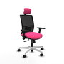 PIQUERAS Y CRESPO Silla de oficina Yunquera con mecanismo Sincro, Rosa y Negro
