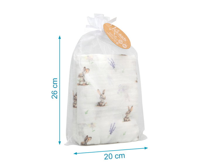 KioKids Muselina Conejitos Colección Honey Color Lavanda 120x120 cm KioKids Muselina Conejitos Colección Honey Color Lavanda 120x120 cm