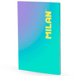 Milan Cuaderno A4 48 Hojas Cuadrícula 5x5 Papel 95 g/m² Encunado Flexible Sunset Turquesa