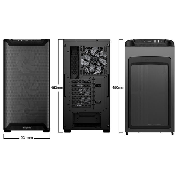 be quiet! Pure Base 501 LX Black Midi Tower PC Negro con Ventana Lateral e Iluminación Multi RGB